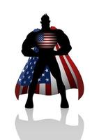 super-héros avec insigne américain vecteur