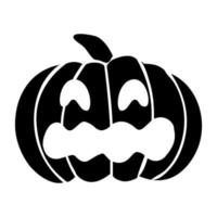 citrouille maléfique pour la silhouette de citrouille halloween.black dans un style plat isolé sur fond blanc. illustration vectorielle. illustration vectorielle vecteur