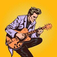 guitariste pop art rétro style vecteur Stock illustration