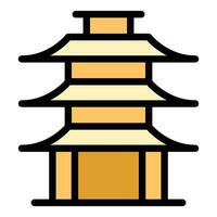paysage pagode icône vecteur plat