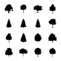 pack de des arbres glyphe Icônes vecteur