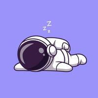 mignonne astronaute en train de dormir dessin animé vecteur icône illustration. science La technologie icône concept isolé prime vecteur. plat dessin animé style