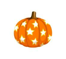 Halloween citrouille, vacances étoiles dessin animé ornement vecteur