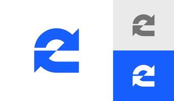 recommencez ou recycler icône lettre e logo conception vecteur