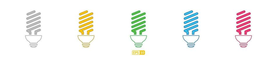 LED ampoule coloré icône ensemble eps10. vecteur