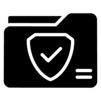 icône de glyphe de dossier sécurisé vecteur