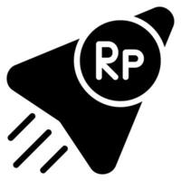 Rupiah glyphe icône vecteur
