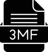 3mf fichier format ligne icône vecteur