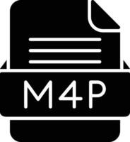 m4p fichier format ligne icône vecteur