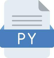 py fichier format ligne icône vecteur