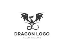 Facile dragons silhouettes logo conception stylisé vecteur illustration.