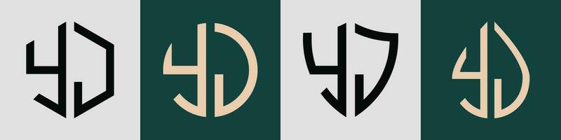 Créatif Facile initiale des lettres yj logo dessins empaqueter. vecteur