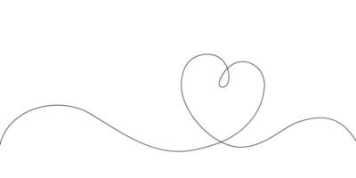 cœur et l'amour dans vecteur continu ligne art illustration de une romantique minimaliste mariage carte sur une blanc Contexte. une mariage cœur esquisser avec artistique ligne conception. vecteur illustration l'amour art.