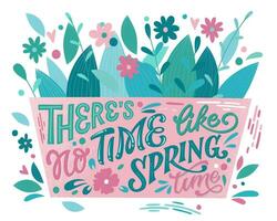 là est non temps comme printemps temps - magnifique printemps caractères, génial conception pour tout fins. fleur boîte forme conception avec bouquet. vecteur
