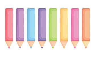 vecteur ensemble de Couleur des crayons sur blanc