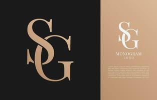minimaliste sg initiale lettre ancien marque et logo vecteur