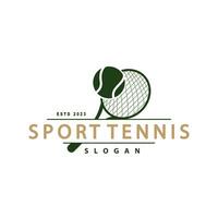 tennis logo conception, tournoi sport, Balle et raquette vecteur Facile silhouette illustration