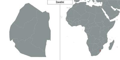 carte de eswatini et emplacement sur Afrique carte vecteur