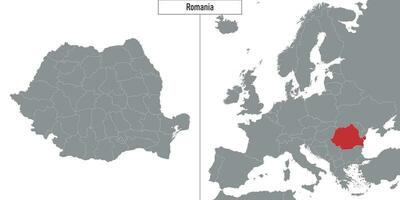 carte de Roumanie et emplacement sur L'Europe  carte vecteur