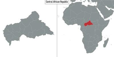 carte de central africain république et emplacement sur Afrique carte vecteur