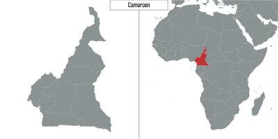 carte de Cameroun et emplacement sur Afrique carte vecteur