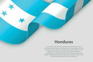 3d ruban avec nationale drapeau Honduras isolé sur blanc Contexte vecteur