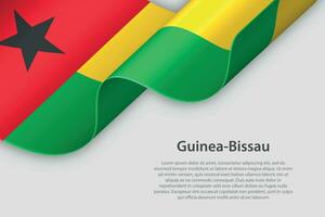3d ruban avec nationale drapeau guinée-bissau isolé sur blanc Contexte vecteur