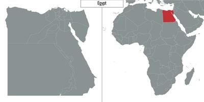 carte de Egypte et emplacement sur Afrique carte vecteur