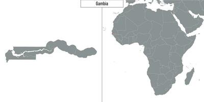 carte de Gambie et emplacement sur Afrique carte vecteur