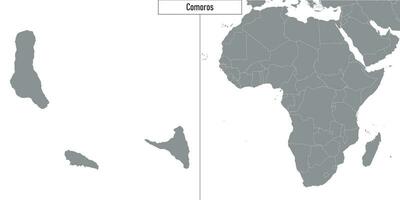 carte de comores et emplacement sur Afrique carte vecteur