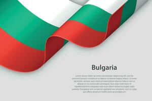 3d ruban avec nationale drapeau Bulgarie isolé sur blanc Contexte vecteur