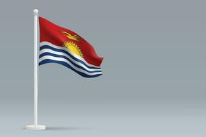 3d réaliste nationale Kiribati drapeau isolé sur gris Contexte vecteur