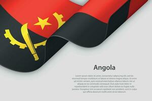 3d ruban avec nationale drapeau angola isolé sur blanc Contexte vecteur