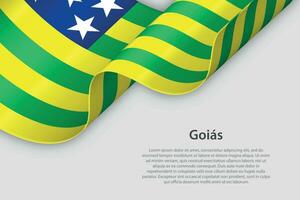 3d ruban avec drapeau goias. brésilien État. isolé sur blanc Contexte vecteur
