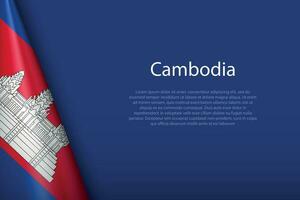 nationale drapeau Cambodge isolé sur Contexte avec fond vecteur