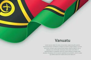 3d ruban avec nationale drapeau Vanuatu isolé sur blanc Contexte vecteur