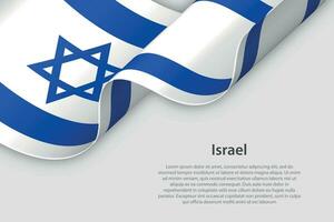 3d ruban avec nationale drapeau Israël isolé sur blanc Contexte vecteur