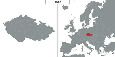 carte de tchèque et emplacement sur L'Europe  carte vecteur