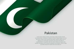 3d ruban avec nationale drapeau Pakistan isolé sur blanc Contexte vecteur