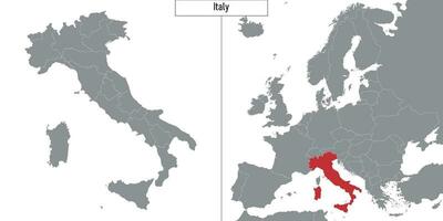 carte de Italie et emplacement sur L'Europe  carte vecteur