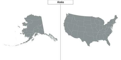 carte de Alaska Etat de uni États et emplacement sur Etats-Unis carte vecteur