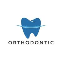 créatif, simple, et moderne orthodontique pour dent santé et dentiste logo conception vecteur