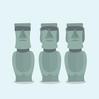 moai pierre statue numérique vecteur Stock des illustrations