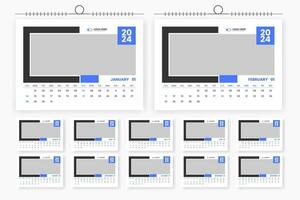 moderne 2024 bureau calendrier modèle conception vecteur