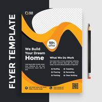 Dépliant d'affaires immobilier gratuit affiche brochure brochure couverture conception mise en page arrière-plan, modèle vectoriel au format a4 - vecteur