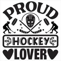 fier le hockey amoureux vecteur