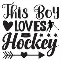 cette garçon aime le hockey vecteur