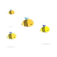 illustration vectorielle de dessin animé isolé abeille volante. clipart mignon d'abeille de miel pour carte de voeux, anniversaire, bannières Web, médias sociaux et imprimés vecteur