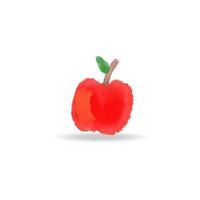 illustration vectorielle de dessin animé isolé pomme rouge. clipart pomme mignon pour carte de voeux, anniversaire, bannières Web, médias sociaux et imprimés vecteur