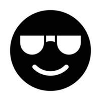souriant visage avec des lunettes de soleil vecteur glyphe icône pour personnel et commercial utiliser.